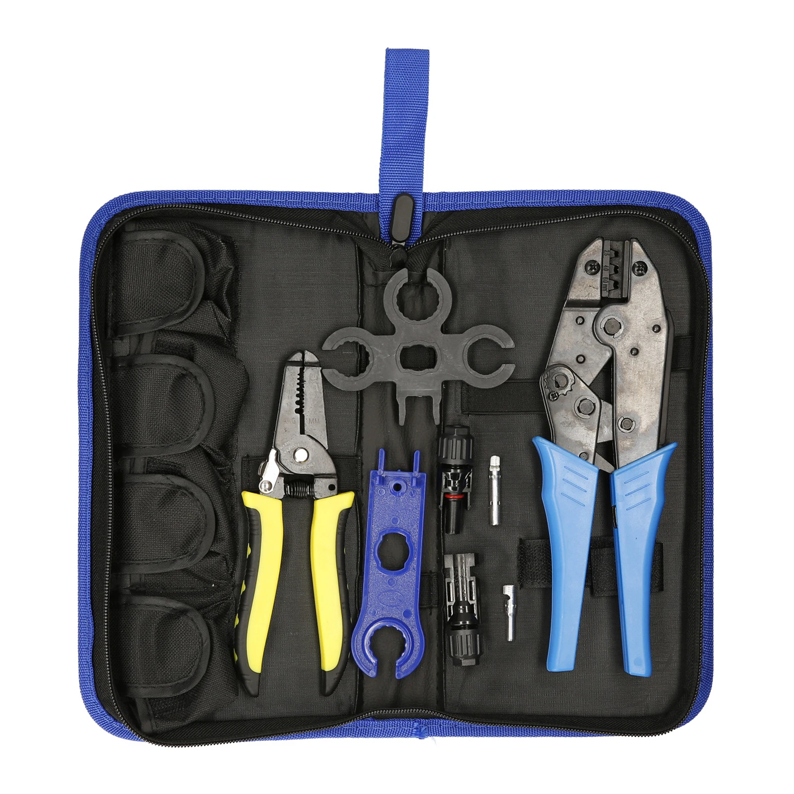 8 PCS M-C4 Crimping Tool Kit Contains 1 Pair Solar Cable Connectors 2 PCS Spanner Wrench 1 PCS Wire Stripper 1 PCS Wire Crimpers
8 PCS M-C4 Crimping Tool Kit Contains 1 Pair Solar Cable Connectors 2 PCS Spanner Wrench 1 PCS Wire Stripper 1 PCS Wire Crimpers
