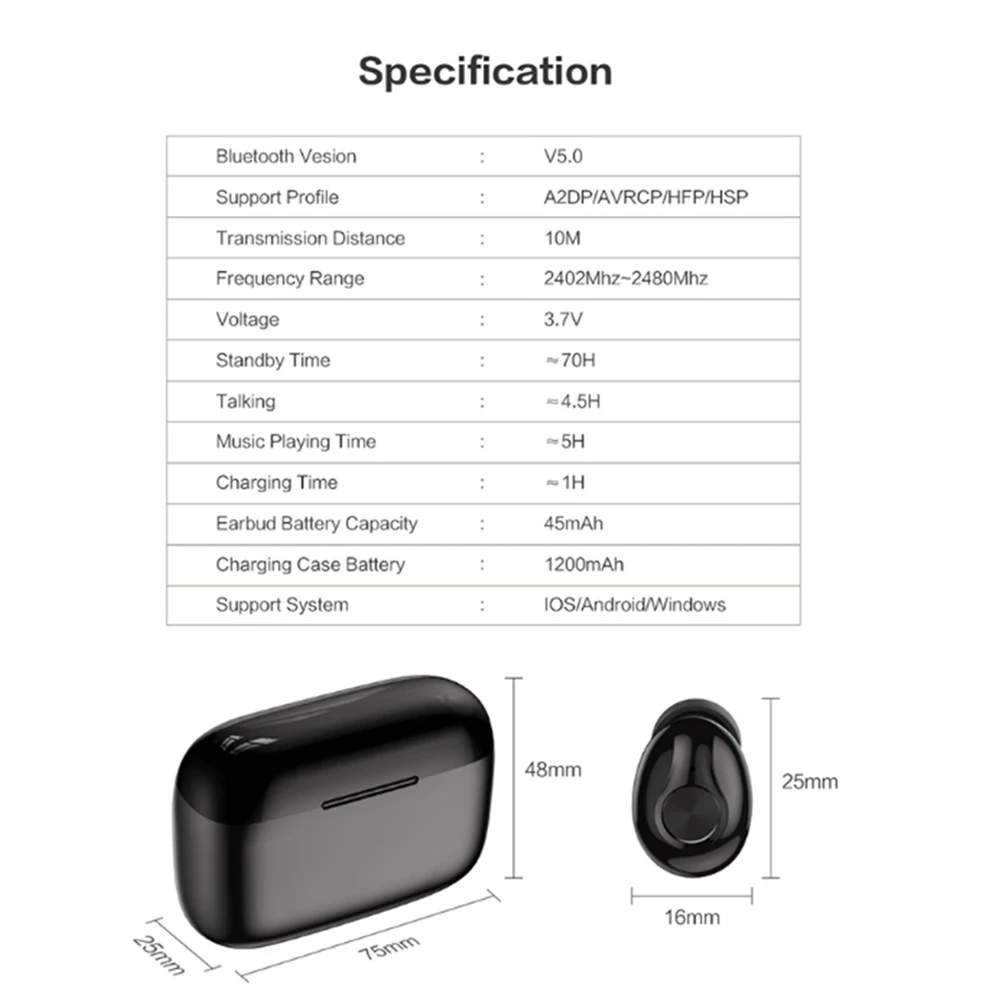 Bluetooth Headset Waterproof Binaural Sports Earphone Wireless Noise-canceling Headphones Headset Accessories
Bluetooth Headset Waterproof Binaural Sports Earphone Wireless Noise-canceling Headphones Headset Accessories