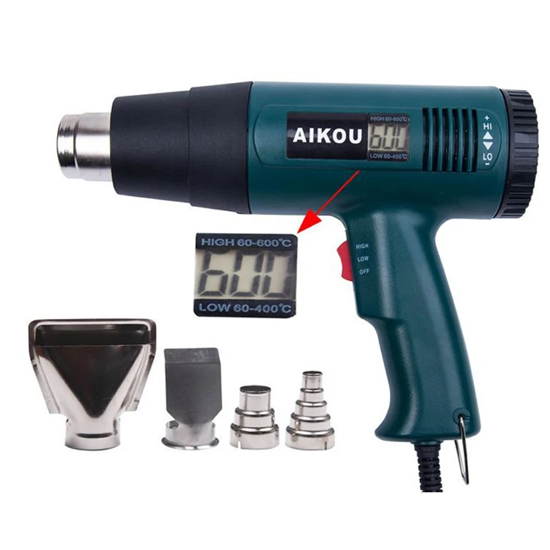 Portable Multifunctional Digital Display Hot Air Gun Two Speeds Adjustable Industrial Heat Gun Thermostat Car Film Baking Gun
Portable Multifunctional Digital Display Hot Air Gun Two Speeds Adjustable Industrial Heat Gun Thermostat Car Film Baking Gun