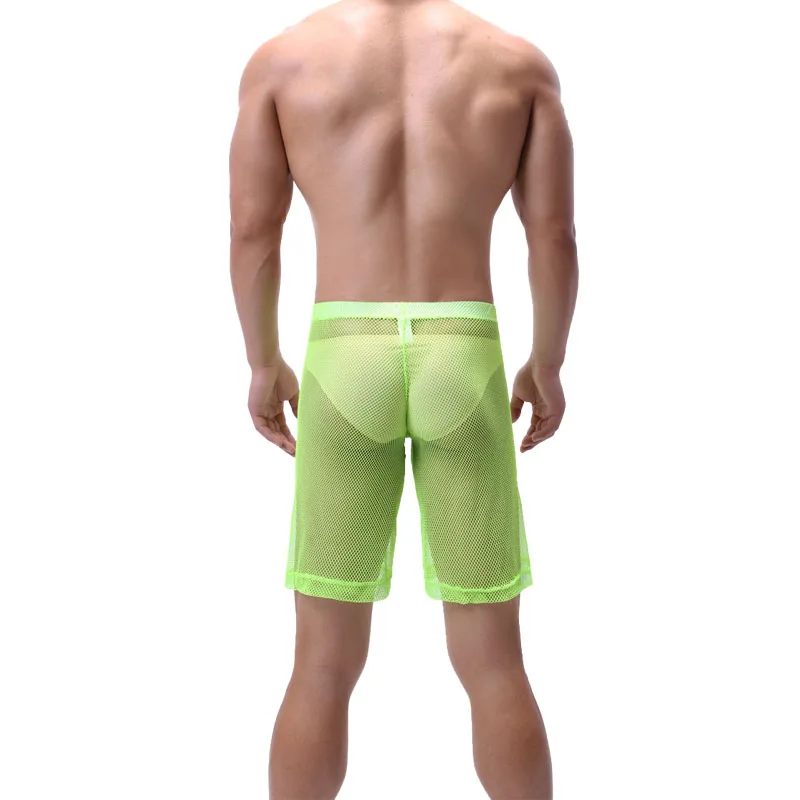 Sexy Mens Sleepwear Mesh Breathable Men's Home Lounge Pajamas Sleep Shorts Bottom Sheer Pijama Hombre | Мужская одежда