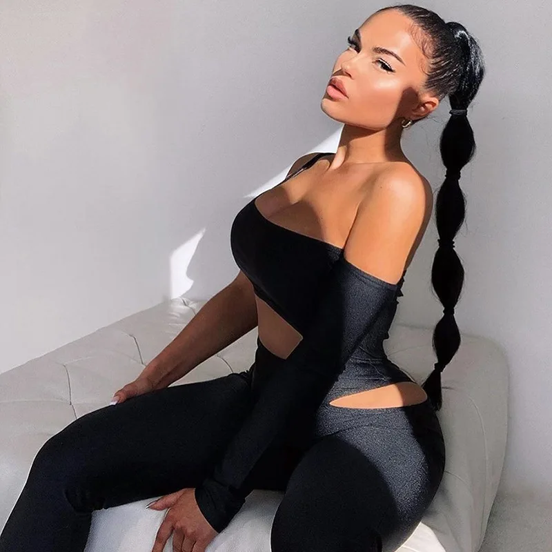 Sexy Hollow Out Fitness Women Jumpsuit One Shoulder Solid Elastic Activewear Slim Sporty Streetwear Rompers Outfits
Sexy Hollow Out Fitness Women Jumpsuit One Shoulder Solid Elastic Activewear Slim Sporty Streetwear Rompers Outfits