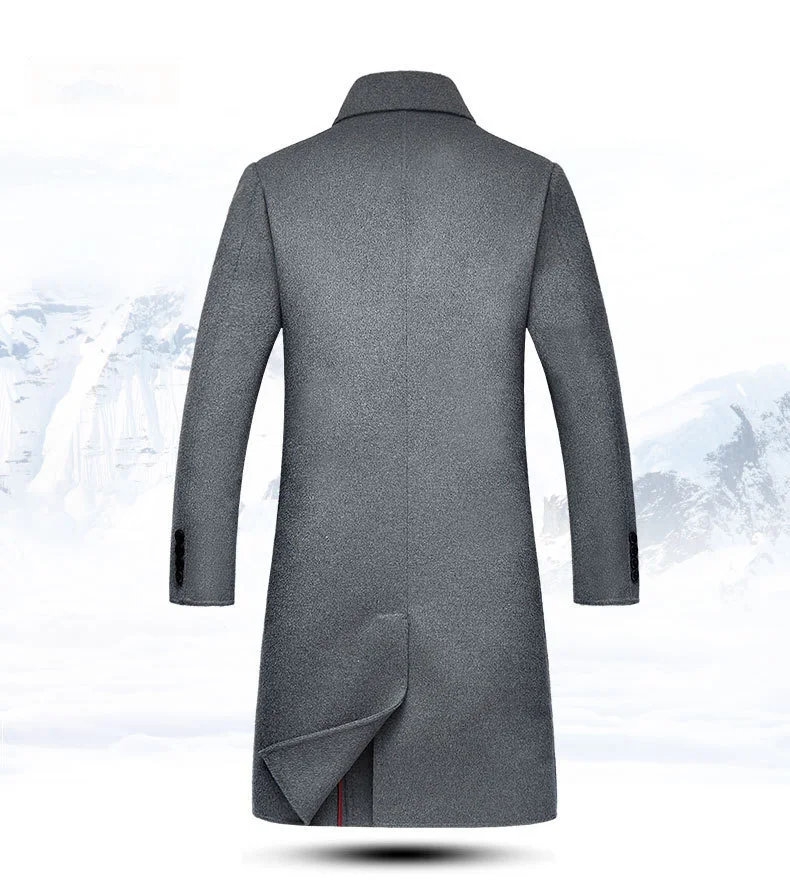 Новинка 2020 европейские двубортные пальто мужское зимнее шерстяное серый Тренч с