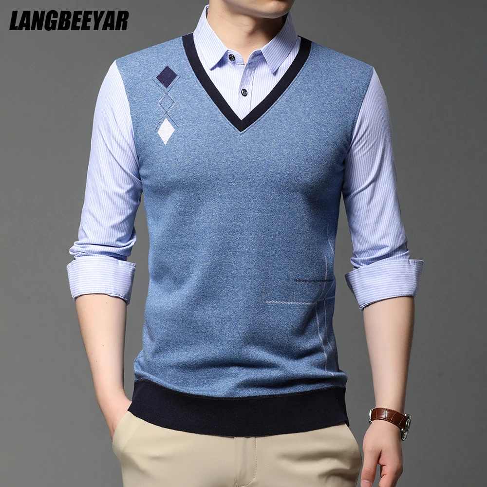 Top Quality New Style Fashion Brand Slim Fit Fake Two Trendy Plain Mens Shirt Striped Long Sleeve Casual Designer Clothes Men
Top Quality New Style Fashion Brand Slim Fit Fake Two Trendy Plain Mens Shirt Striped Long Sleeve Casual Designer Clothes Men