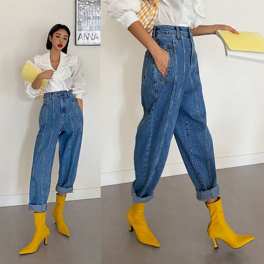 High Waist Jeans Women Harem Pants Korean Style Outfits Casual High Street Denim Trousers Pantalon Femme Vintage Jeans
High Waist Jeans Women Harem Pants Korean Style Outfits Casual High Street Denim Trousers Pantalon Femme Vintage Jeans