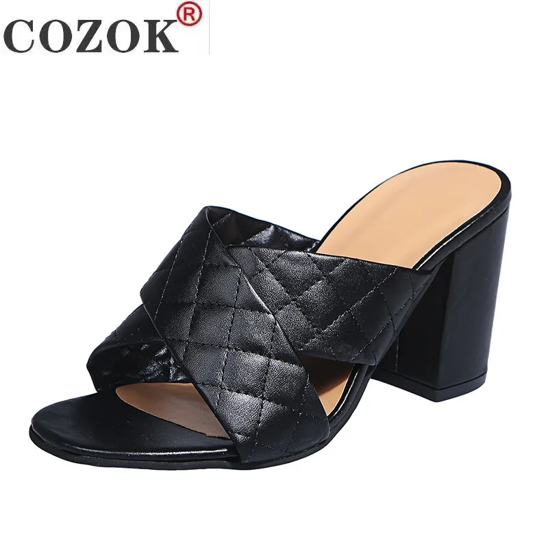 2020 Summer Cross Women's Sandals Fashion PU Leather Sleeve Foot Chunky High Heels Fish Mouth Sandals for Lady
2020 Summer Cross Women's Sandals Fashion PU Leather Sleeve Foot Chunky High Heels Fish Mouth Sandals for Lady