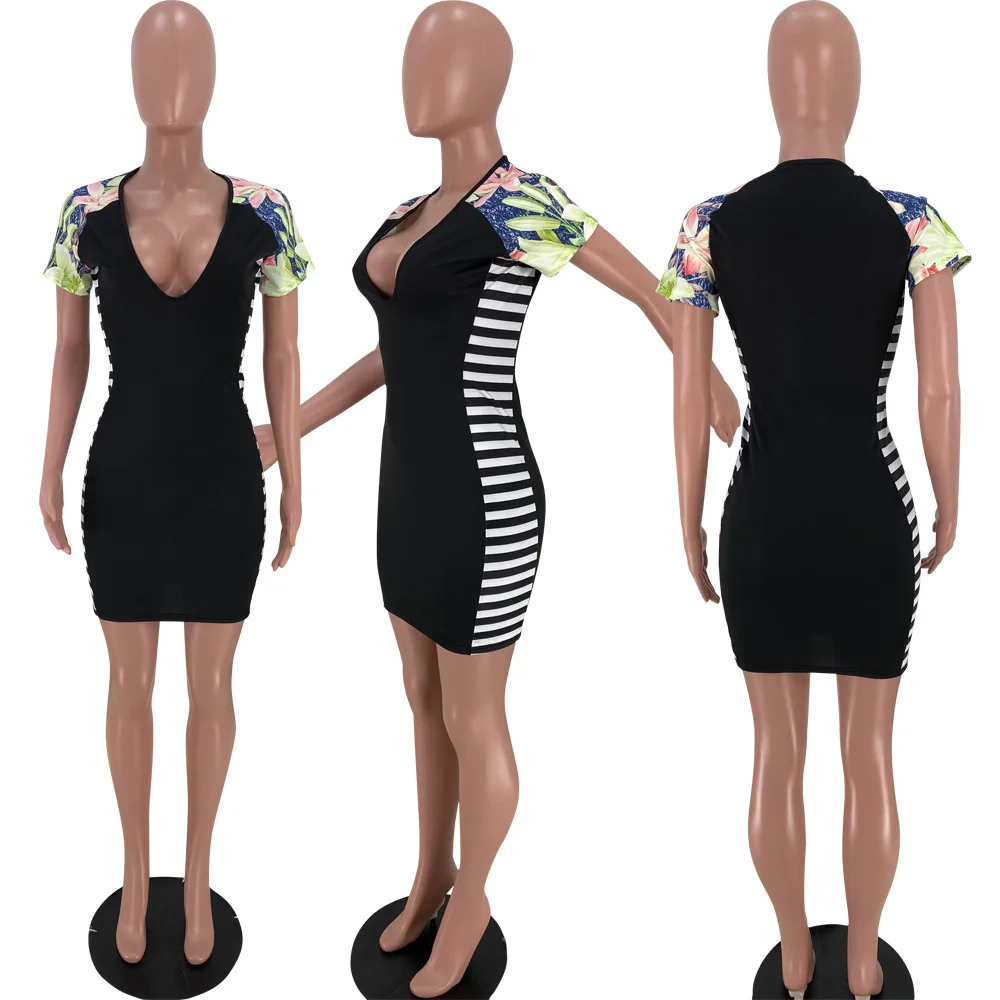 V Neck Print Striped Dresses Women Summer Sexy High Waist Slim Mini Dress Girls Party Nightclub Street Wrap Short Dress Ladies
V Neck Print Striped Dresses Women Summer Sexy High Waist Slim Mini Dress Girls Party Nightclub Street Wrap Short Dress Ladies