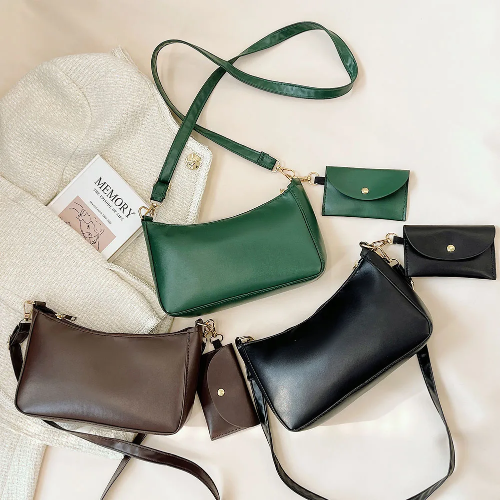 Women Shoulder Bag Retro Solid Color Bags for Women Female Lady Underarm Bags with Mini Purse for Shopping Business Daily
Women Shoulder Bag Retro Solid Color Bags for Women Female Lady Underarm Bags with Mini Purse for Shopping Business Daily