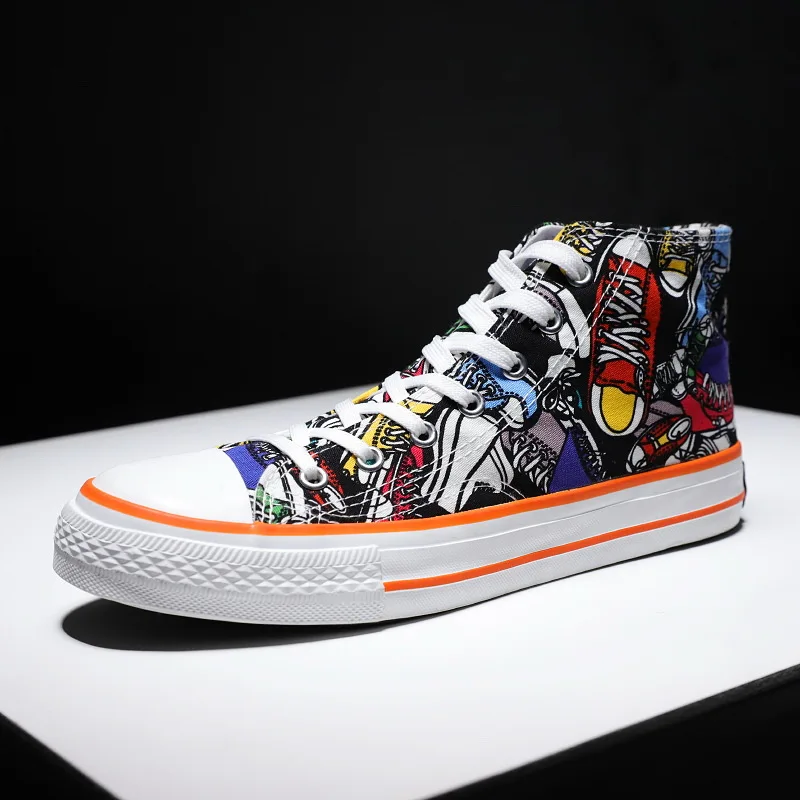 Кроссовки мужские парусиновые, дышащие кеды с высоким берцем, Повседневная Уличная обувь с граффити, весна 2021
Кроссовки мужские парусиновые, дышащие кеды с высоким берцем, Повседневная Уличная обувь с граффити, весна 2021