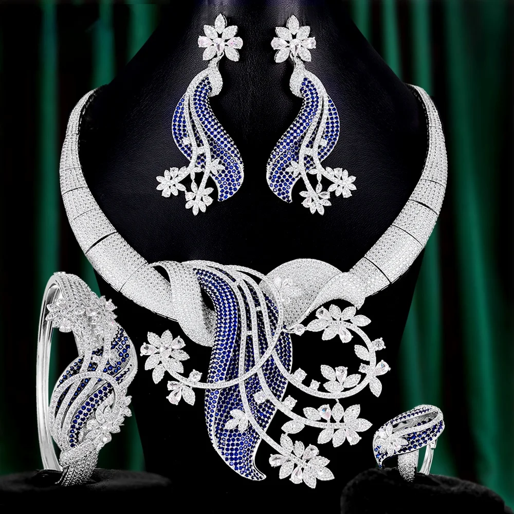 Blachette BIG Flower Leaf Luxury Women Nigerian Wedding Banquet Naija Cubic Zirconia Necklace Dubai Bridal Dress Jewelry Set
Blachette BIG Flower Leaf Luxury Women Nigerian Wedding Banquet Naija Cubic Zirconia Necklace Dubai Bridal Dress Jewelry Set