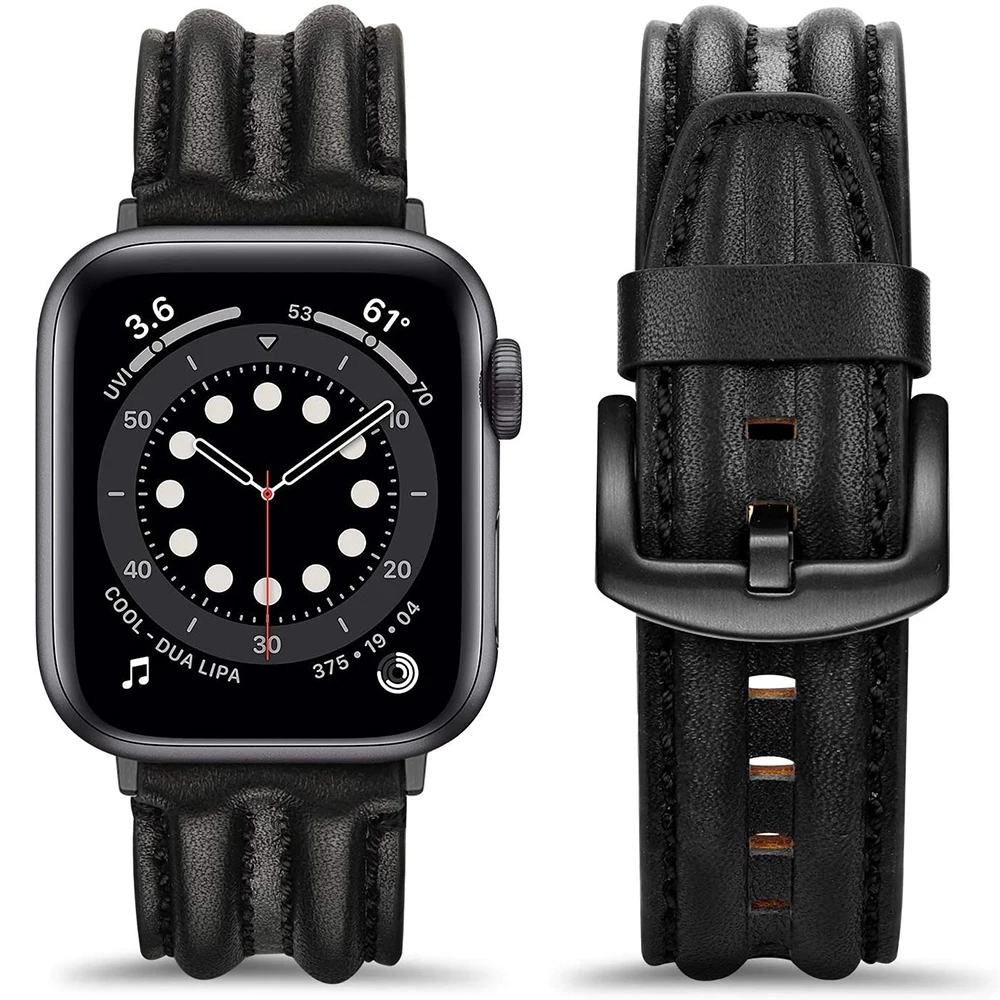 Кожаный ремешок для Apple Watch SE 6 5 40/44 мм, роскошный браслет для IWatch Series 4 3 38/42 мм, аксессуары для наручных часов 
Кожаный ремешок для Apple Watch SE 6 5 40/44 мм, роскошный браслет для IWatch Series 4 3 38/42 мм, аксессуары для наручных часов