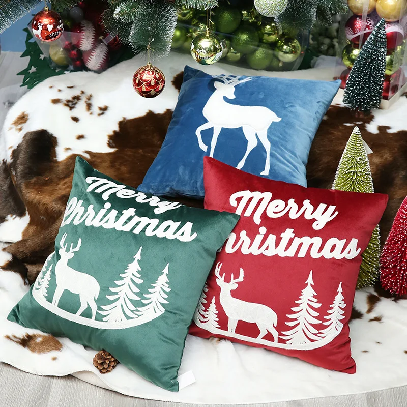 Merry Christmas Decoration Cushion Cover Elk Home Sofa Pillow Case Red Blue Green Velvet Square Embroidery Pillow Cover 45x45cm
Merry Christmas Decoration Cushion Cover Elk Home Sofa Pillow Case Red Blue Green Velvet Square Embroidery Pillow Cover 45x45cm