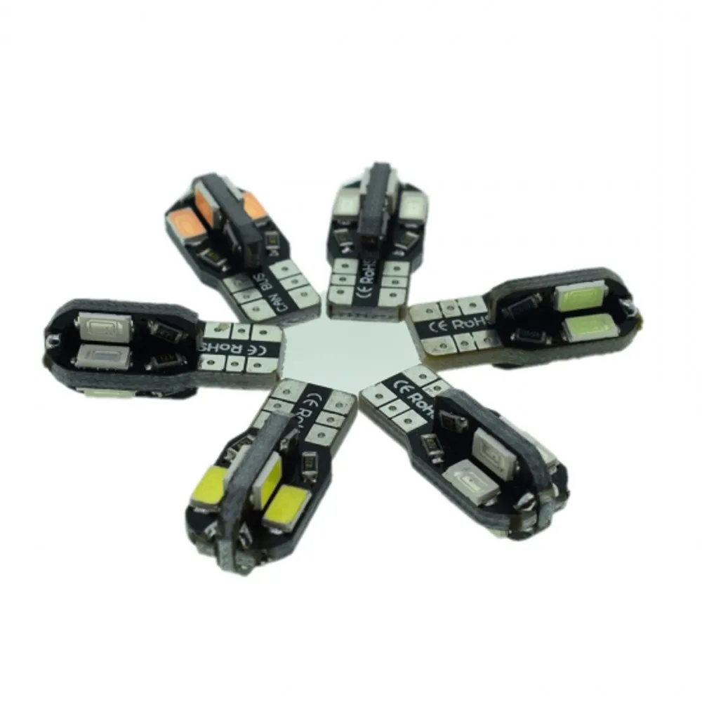 50 штук пакет Высокое качество авто 8smd t10 5630 canbus Светодиодные лампы автомобиля T10 W5W