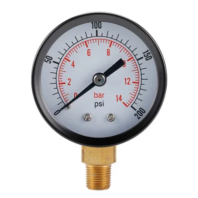 

50mm 1/8NPT 0-200psi 0-14bar Barometer vacuum Hydraulic Gauge oil Fluid Water Pressure Gauge Meter diameter for Air Compressor