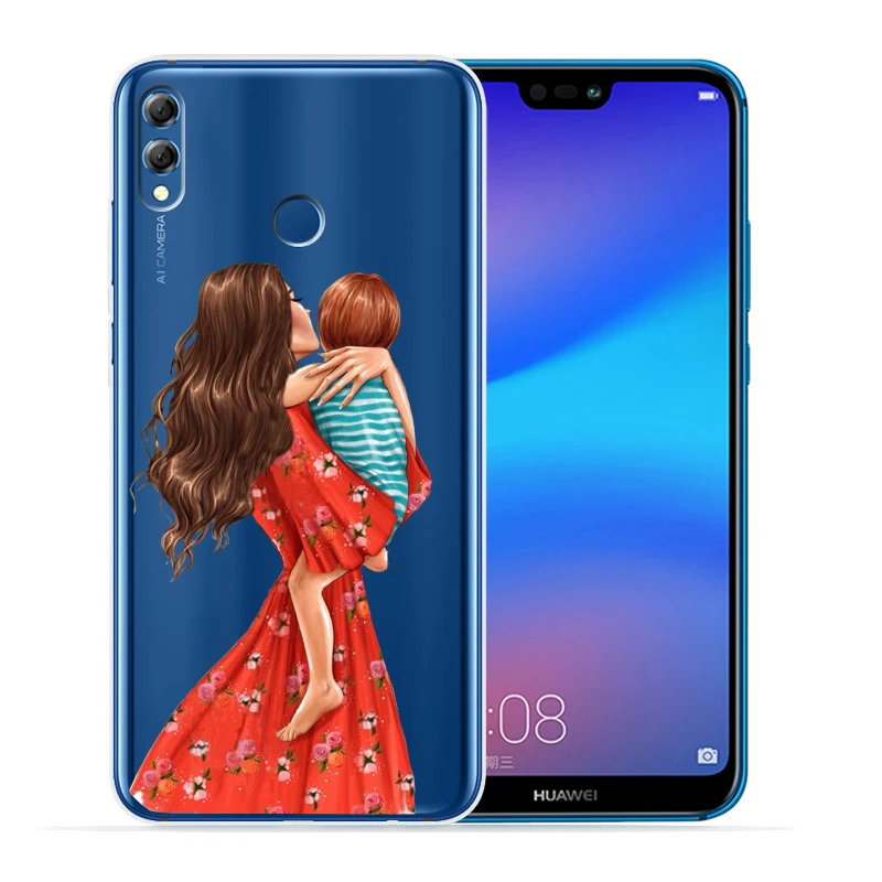Модный чехол для телефона с мамой девочкой малышом Huawei P30 Lite Pro P20 P8Lite P9Lite 2017 P Smart Soft