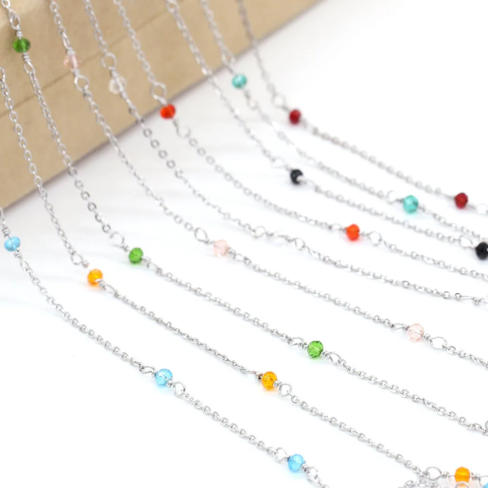 1 Meter Handmade Stainless Steel Chain Crystal Section Beads For Jewelry Making DIY Necklace Bracelet Anklet Accessories
1 Meter Handmade Stainless Steel Chain Crystal Section Beads For Jewelry Making DIY Necklace Bracelet Anklet Accessories