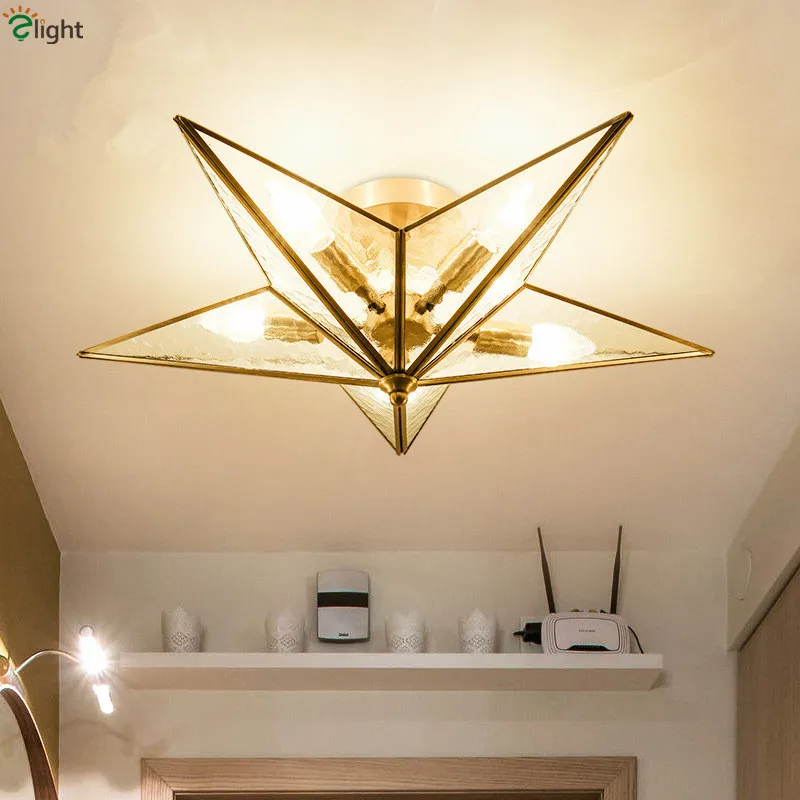 American 5 Star Shape D58cm E14 Led Chandelier Copper Glass Ceiling Chandelier Bedroom Led Luminarias Lustre Chandelier Lighting 
American 5 Star Shape D58cm E14 Led Chandelier Copper Glass Ceiling Chandelier Bedroom Led Luminarias Lustre Chandelier Lighting