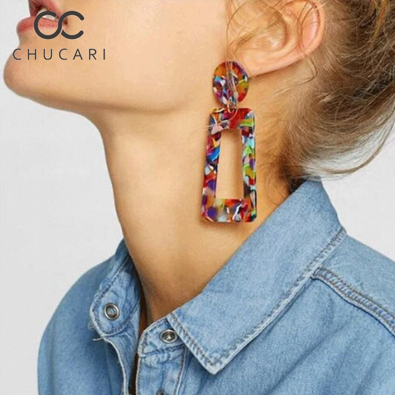 CHUCARI New Fashion Bohemia Acrylic Square Geometric Stud Earrings For Women Punk Tortoiseshell Pendientes Jewelry Accessories
CHUCARI New Fashion Bohemia Acrylic Square Geometric Stud Earrings For Women Punk Tortoiseshell Pendientes Jewelry Accessories