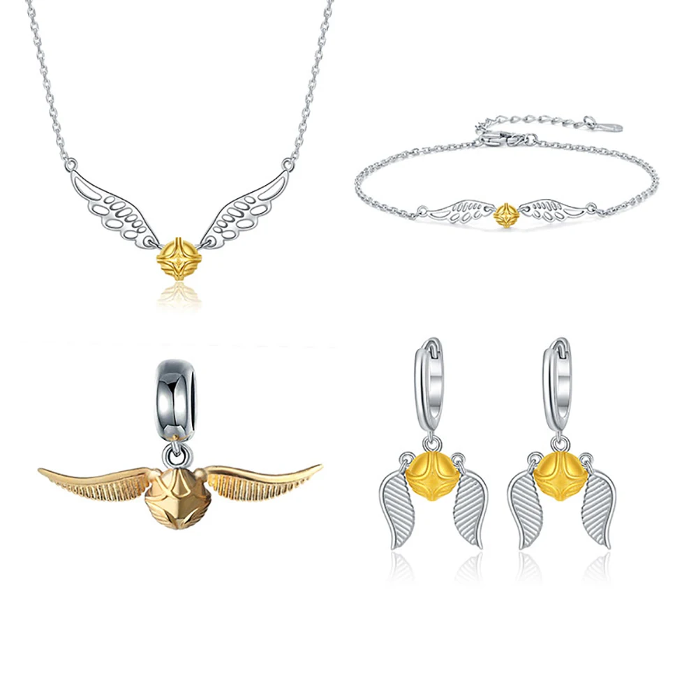 925 Sterling Silver Golden Snitch Jewelry Set Necklace a Series of Movie Ball Charm Fit European Pendant Bracelet for Women Gift
925 Sterling Silver Golden Snitch Jewelry Set Necklace a Series of Movie Ball Charm Fit European Pendant Bracelet for Women Gift