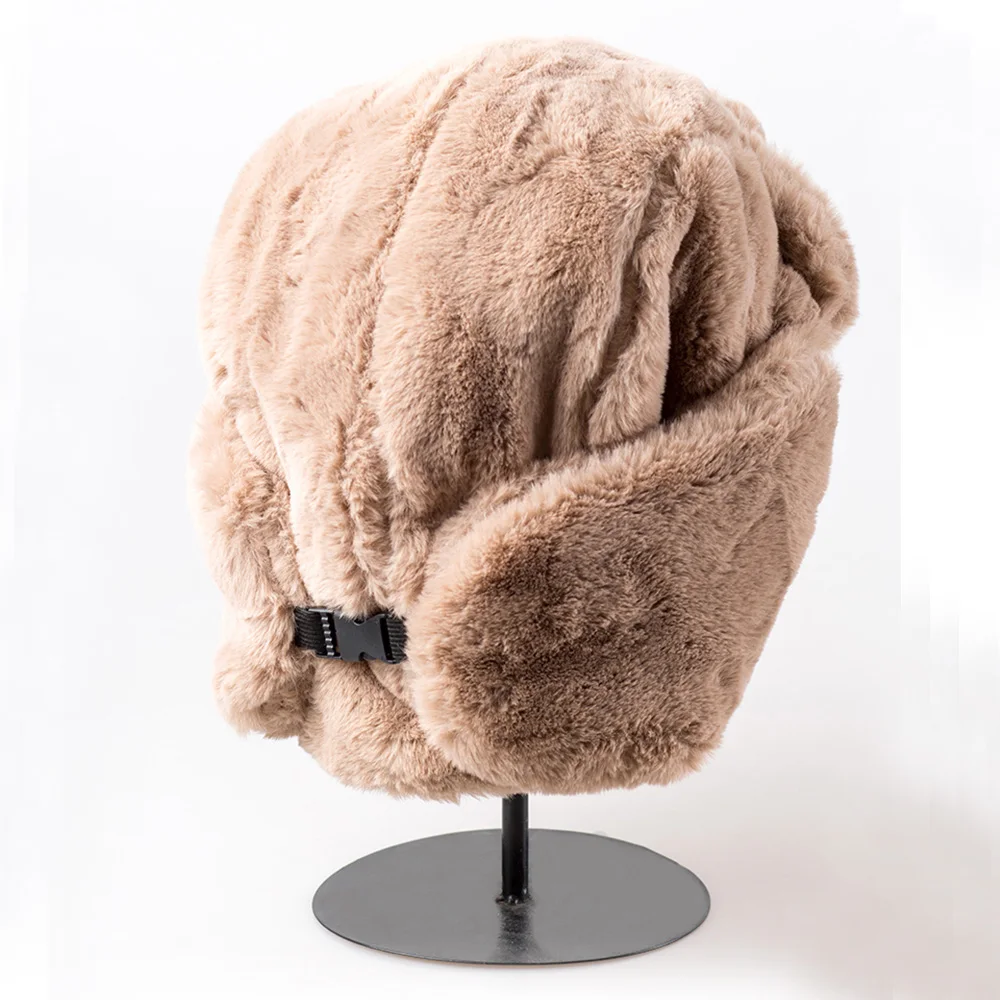Зимние наушники женские шапки с помпоном из натурального меха шерстяные вязаные
