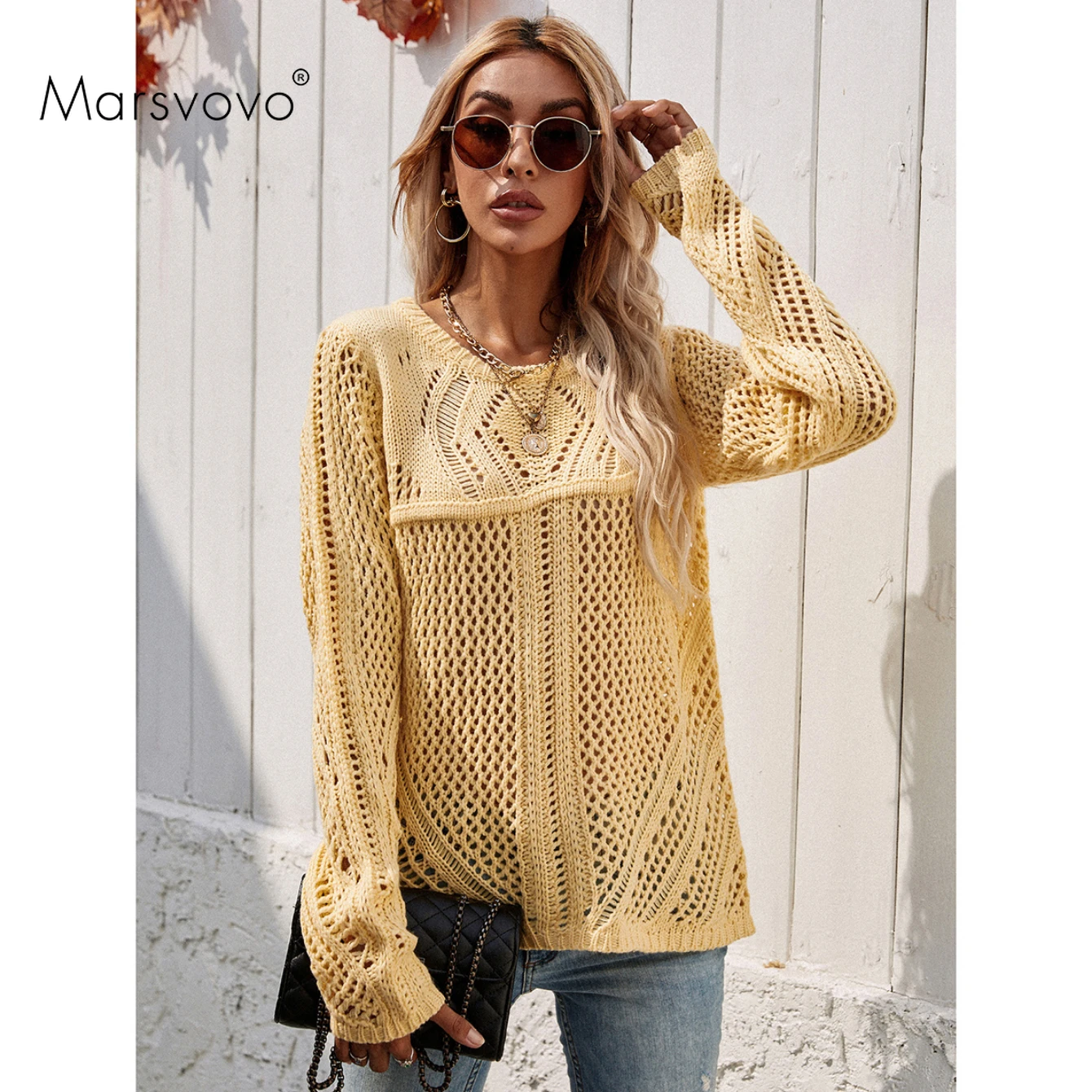 Hollow Pullovers Solid Color Sexy Sweater Office Ladies O-neck Knitted Women's Clothing Korean Fashion Female Sweater Pullovers
Hollow Pullovers Solid Color Sexy Sweater Office Ladies O-neck Knitted Women's Clothing Korean Fashion Female Sweater Pullovers