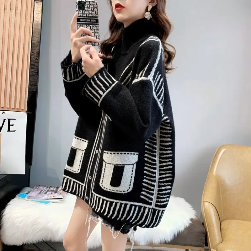 Women's Autumn Winter Warm Turtlenecks Sweater Casual Lady Loose Oversized Sweaters Female Long Sleeve Knitted Pullover Top P18
Women's Autumn Winter Warm Turtlenecks Sweater Casual Lady Loose Oversized Sweaters Female Long Sleeve Knitted Pullover Top P18