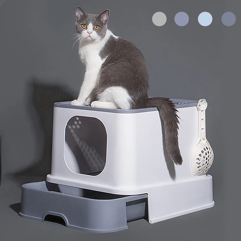 Cat Litter Box Top Entry Large Cats Toilet Anti-Splashing Totally Enclosed Cat Litter Box with Large Litter Scoop Cat Supplies
Cat Litter Box Top Entry Large Cats Toilet Anti-Splashing Totally Enclosed Cat Litter Box with Large Litter Scoop Cat Supplies