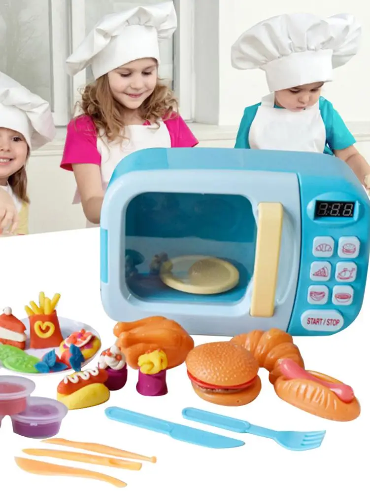 

Kitchen Toys Microwave Tableware Toys Small Household Kitchenware Toys Play House Toy For Children Simulation Fries Hamburger