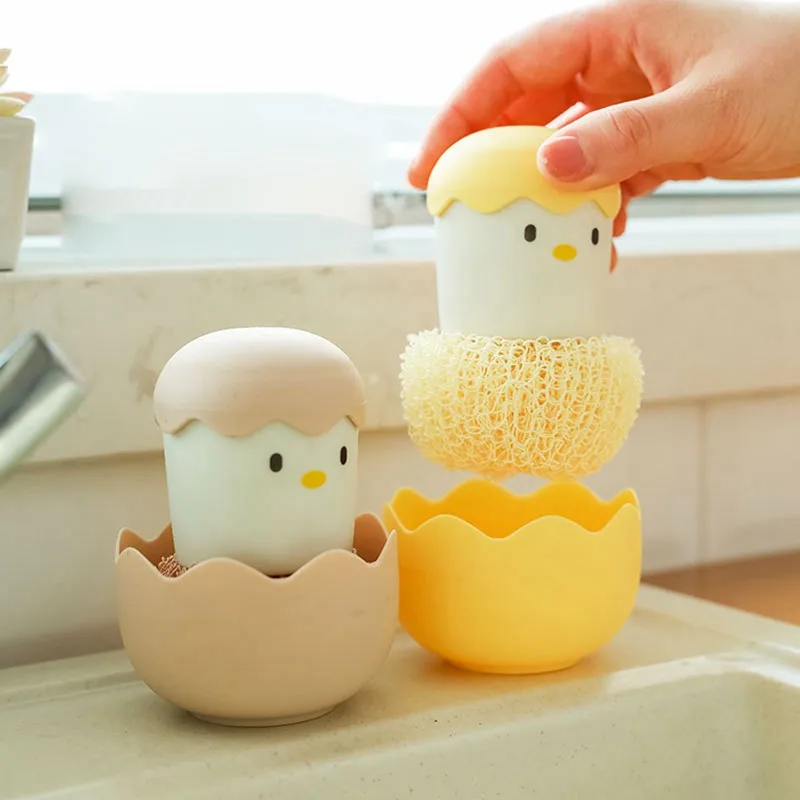 Creative Cartoon Eggshell Chicken Handle Pot Brush Kitchen Replaceable Fiber Cleaning Ball Cleaning Brush Detachable KitchenTool
Creative Cartoon Eggshell Chicken Handle Pot Brush Kitchen Replaceable Fiber Cleaning Ball Cleaning Brush Detachable KitchenTool
