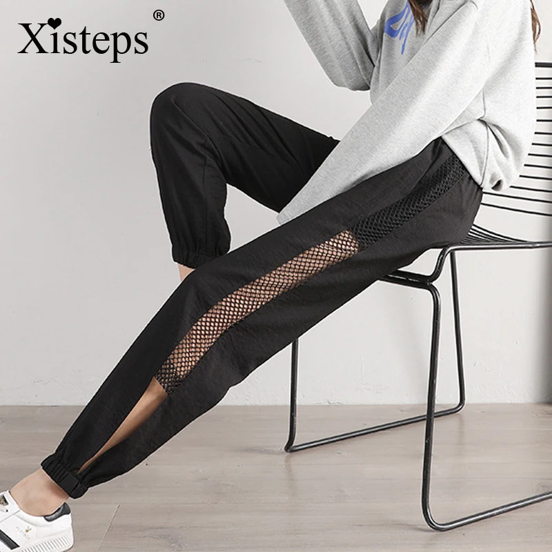Xisteps Повседневная ice silk шнурок с высокой талией чистая сплайсинга женские