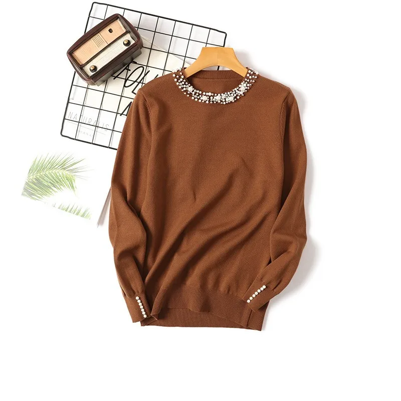 2020 New Autumn winter women Temperament sweaters and pullovers long sleeve casual Pearl sweater slim knitted jumpers Sweater
2020 New Autumn winter women Temperament sweaters and pullovers long sleeve casual Pearl sweater slim knitted jumpers Sweater