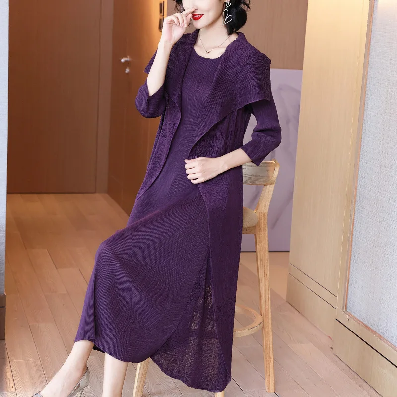 High-end Fake Two Piece Dress Autumn Dress 2020 New Style Women's Loose Big Size Pleated Dress
High-end Fake Two Piece Dress Autumn Dress 2020 New Style Women's Loose Big Size Pleated Dress