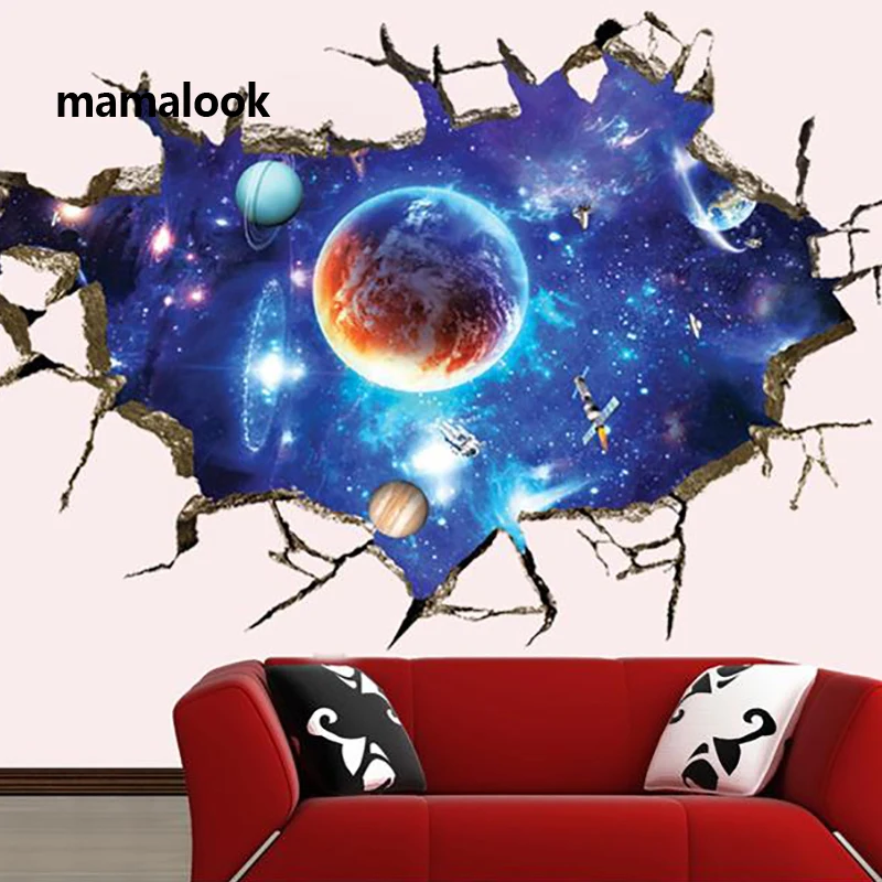 3D Cosmic Space planet Broken wall stickers for Kids rooms bedroom nursery home decoration decals murals Break the wall sticker
3D Cosmic Space planet Broken wall stickers for Kids rooms bedroom nursery home decoration decals murals Break the wall sticker
