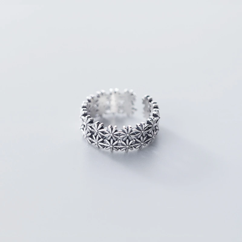 Genuine 925 Sterling Silver Korean Fashion Double Hollow Daisy Shape Ring Open Adjustable For Women Lady Daughter Jewelry
Genuine 925 Sterling Silver Korean Fashion Double Hollow Daisy Shape Ring Open Adjustable For Women Lady Daughter Jewelry