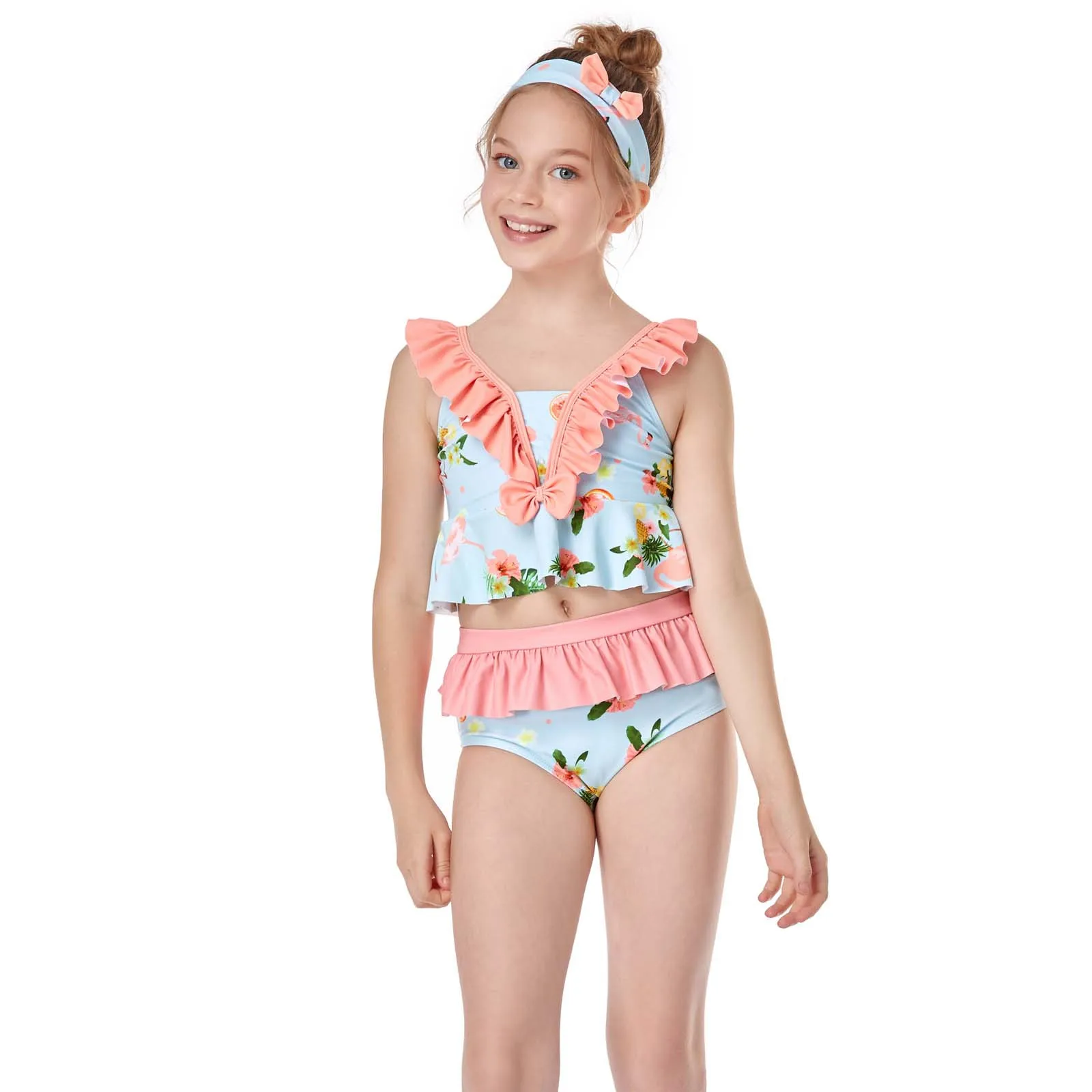 Toddler girl swim suit Kids Bathing suit girls Summer Ruffled High Waist Bikini Print Split Swimsuit maillot de bain fille E2
Toddler girl swim suit Kids Bathing suit girls Summer Ruffled High Waist Bikini Print Split Swimsuit maillot de bain fille E2
