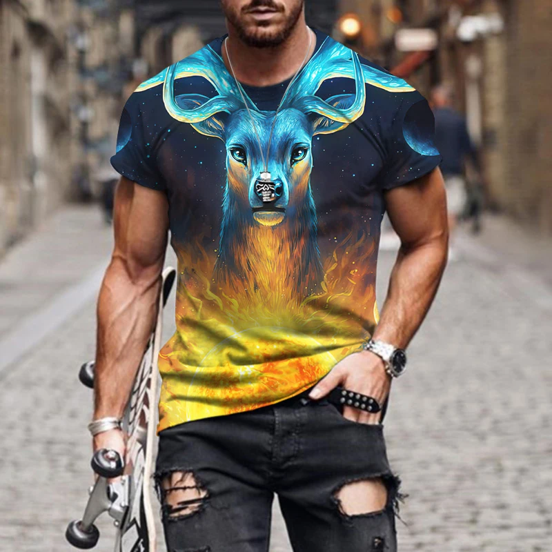 Summer 2021 New T-shirt Trend 3D Pattern Casual and Comfortable Large Loose Short Sleeve Fashion Package T-shirts Male Sleeves
Summer 2021 New T-shirt Trend 3D Pattern Casual and Comfortable Large Loose Short Sleeve Fashion Package T-shirts Male Sleeves