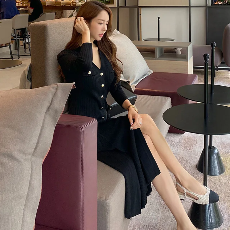 XUXI Women, Spring Autumn 2021, Dress, New, Korean, Temperament, V-neck, Slim, Long Skirt, Fashion, Sweater Skirt, Dress, E436
XUXI Women, Spring Autumn 2021, Dress, New, Korean, Temperament, V-neck, Slim, Long Skirt, Fashion, Sweater Skirt, Dress, E436