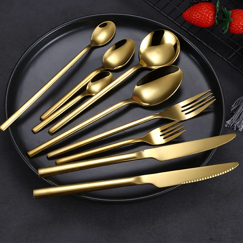 9PCs Gold/Silver Cutlery Sets Glossy Stainless Steel Tableware Set Knife Fork Coffee Spoon Flatware Set Dishwasher Home Kitchen
9PCs Gold/Silver Cutlery Sets Glossy Stainless Steel Tableware Set Knife Fork Coffee Spoon Flatware Set Dishwasher Home Kitchen