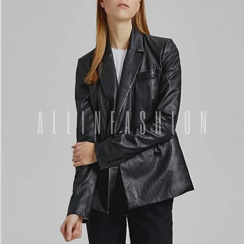 Leather suit coat simple Aoying women's slim th vegetable tanned elastic sheepskin jacket
Leather suit coat simple Aoying women's slim th vegetable tanned elastic sheepskin jacket