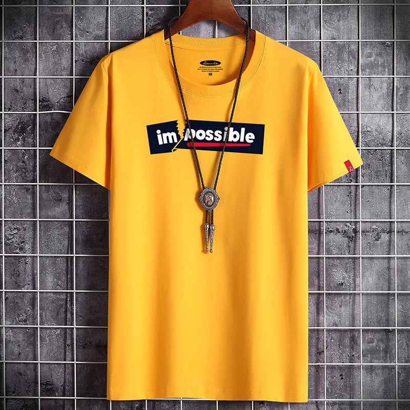 Summer Men's Tops 100% Cotton Short Sleeve T-shirt Fashion Letter Print Tshirt S-6XL Plus Size Man Loose T Shirt Men Casual Tees
Summer Men's Tops 100% Cotton Short Sleeve T-shirt Fashion Letter Print Tshirt S-6XL Plus Size Man Loose T Shirt Men Casual Tees