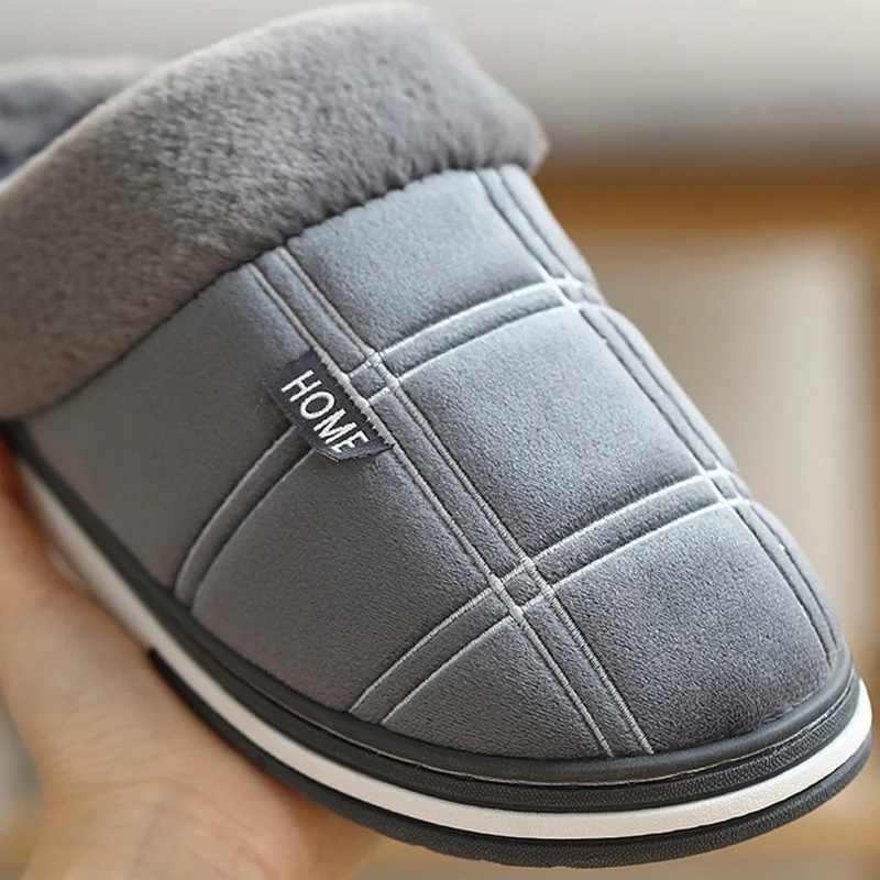 Men's Slippers Winter Stripe Suede Warm Adult Home slippers for men Big size 39-50 Comfy Plush Male Indoor Shoes
Men's Slippers Winter Stripe Suede Warm Adult Home slippers for men Big size 39-50 Comfy Plush Male Indoor Shoes