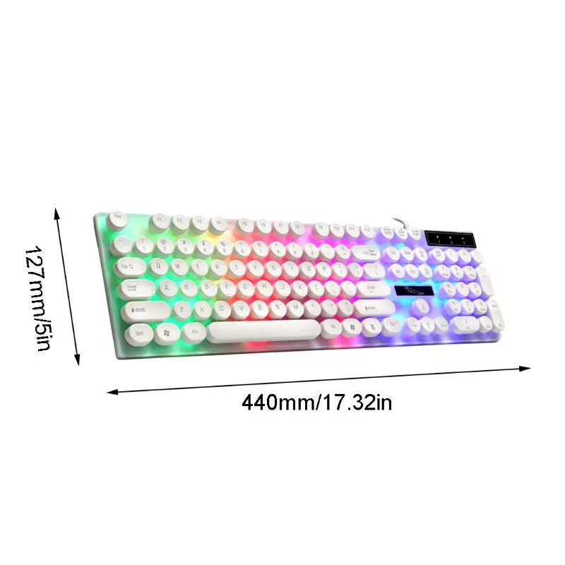 Glowing Keyboard with Round Keycaps for PC/Laptop Retro Gaming Backlit Keyboard for Computer Gamers
Glowing Keyboard with Round Keycaps for PC/Laptop Retro Gaming Backlit Keyboard for Computer Gamers