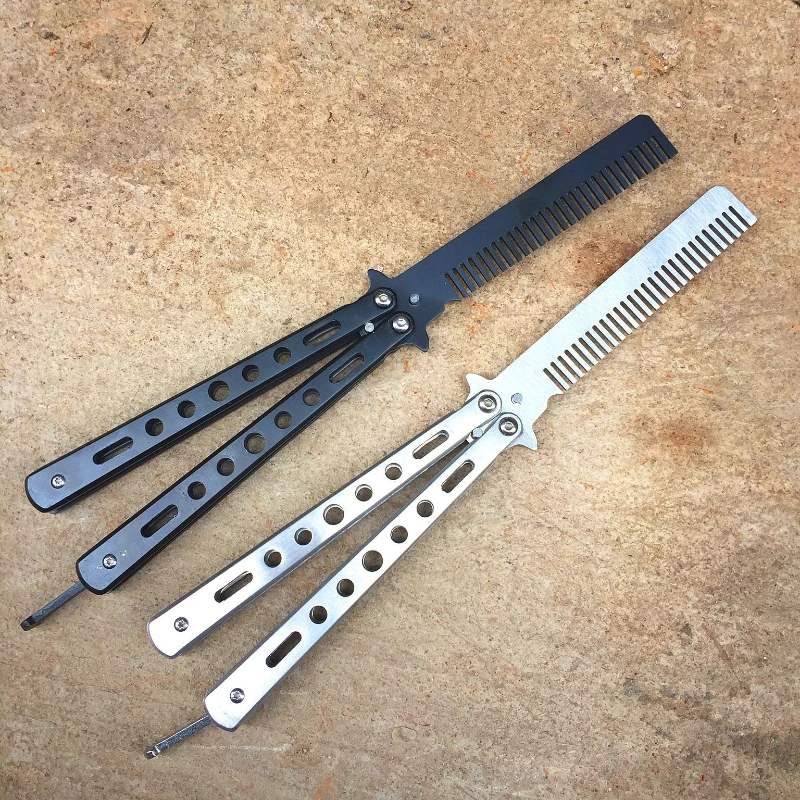 HYSENSS Foldable Stainless Steel Comb Hair Pomade Styling Butterfly Comb Hairdressing Knife Comb for Beard Moustache Hairdress
HYSENSS Foldable Stainless Steel Comb Hair Pomade Styling Butterfly Comb Hairdressing Knife Comb for Beard Moustache Hairdress