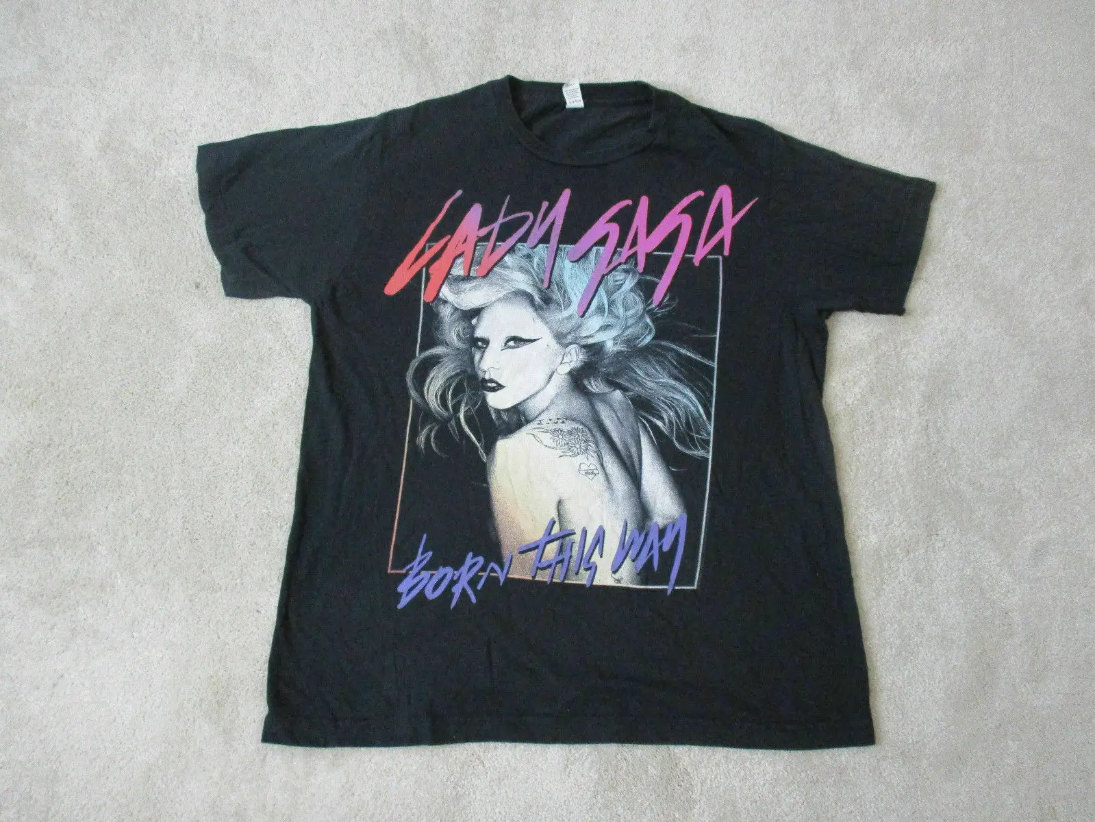 Lady Gaga Born This Way концертная Футболка Для Взрослых Черная группа Тур поп музыка для