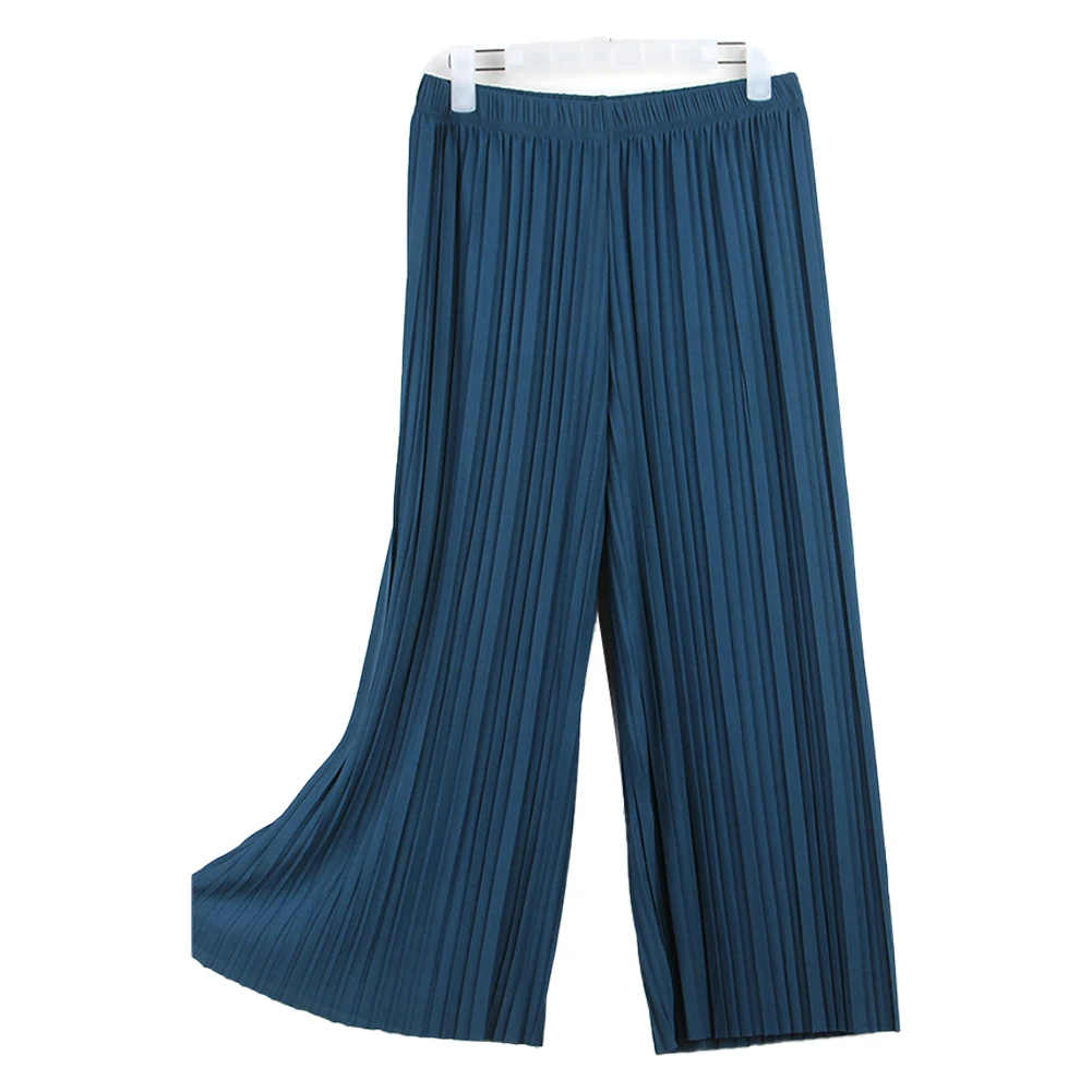 Summer Hot Sale Fashion Trousers Streetwear Women Solid Color Elastic Waistband Pleated Wide Leg Cropped Pants Trousers Loose
Summer Hot Sale Fashion Trousers Streetwear Women Solid Color Elastic Waistband Pleated Wide Leg Cropped Pants Trousers Loose