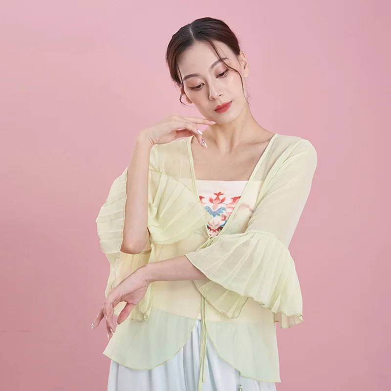 Fairy Classical Dance Tops Women Chiffon Lyrical Dance Wear Sheer Chinese Dance Costume Stage Costume Festival Outfit JL3780
Fairy Classical Dance Tops Women Chiffon Lyrical Dance Wear Sheer Chinese Dance Costume Stage Costume Festival Outfit JL3780