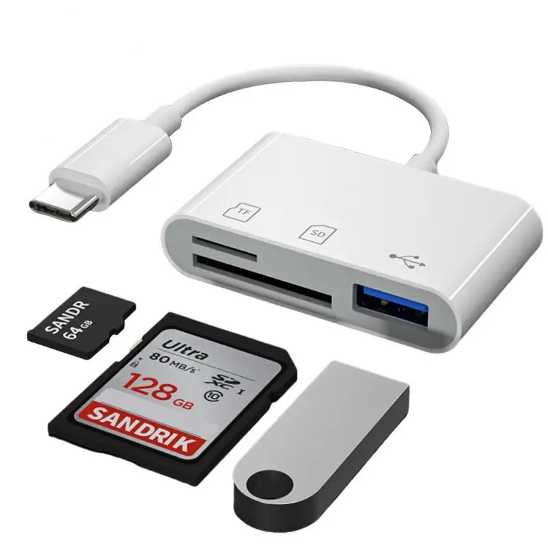 USB Type C Card Reader 3 In1 Multi OTG Adapter SD TF Memory Card Reader USB Connector Data Transfer Flash Drive Disk For MacBook
USB Type C Card Reader 3 In1 Multi OTG Adapter SD TF Memory Card Reader USB Connector Data Transfer Flash Drive Disk For MacBook