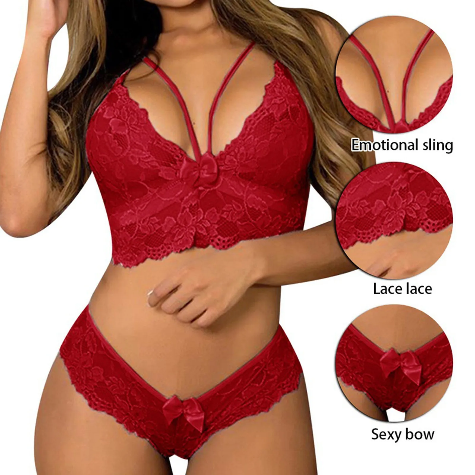 Womens 2021 Lace Crochet Lingerie With Strap Sexy Underwear Sets Ladies Embroidery Gauze Bra Panties 2 PCS Sets Bielizna Damska
Womens 2021 Lace Crochet Lingerie With Strap Sexy Underwear Sets Ladies Embroidery Gauze Bra Panties 2 PCS Sets Bielizna Damska