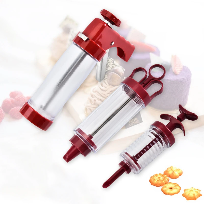 

Cookie Press Cream Cake Decorating Gun Set Candys Icing Piping Nozzle Pastry Dessert Syringe Extruder Kitchen Baking Tools