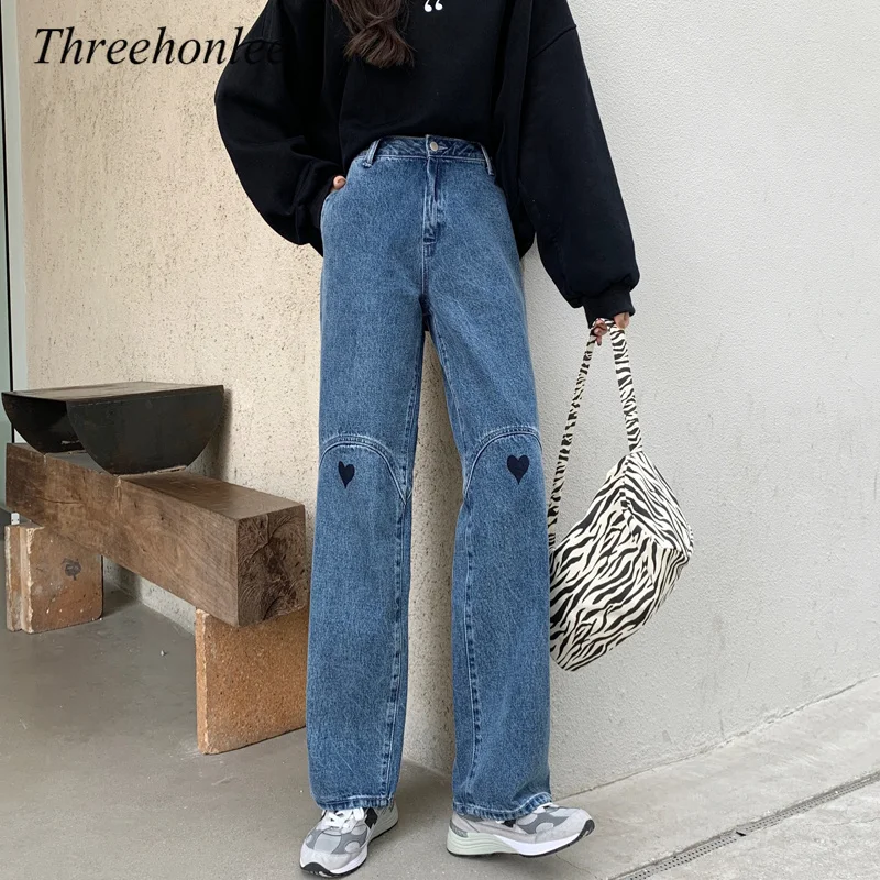 High Waist Baggy Women's Jeans 2021 Fashion New Streetwear Embroidery Pattern Straight Pants Wide Leg Denim Trouser
High Waist Baggy Women's Jeans 2021 Fashion New Streetwear Embroidery Pattern Straight Pants Wide Leg Denim Trouser