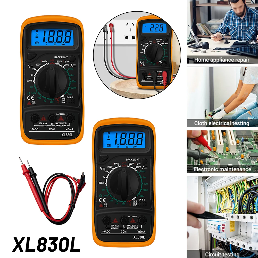 XL830L LCD Professional Digital Multimeter AC DC Uni-t Voltmeter Ammeter Ohmmeter Voltage Tester Electric Tools Auditory Buzze
XL830L LCD Professional Digital Multimeter AC DC Uni-t Voltmeter Ammeter Ohmmeter Voltage Tester Electric Tools Auditory Buzze